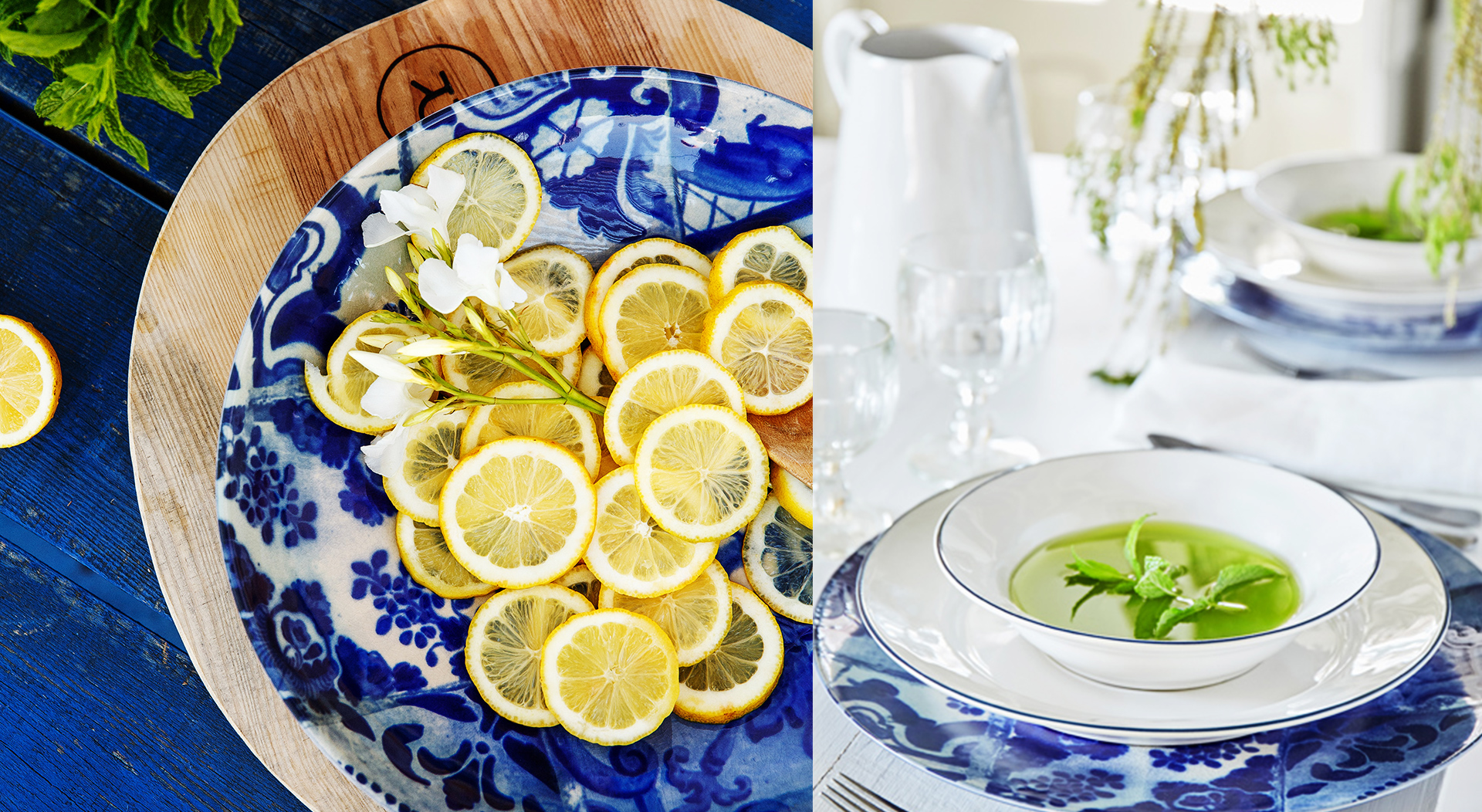 夏にぴったりの、落ち着いた涼を感じさせる、藍と白を使った海外食器。日常に使いやすいデザインやオリエンタルでエキゾチックな雰囲気も、夏にぴったり。
