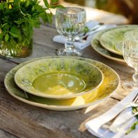 透明感が美しいポルトガルの食器、COSTA　NOVAの　マデイラ　テーブルコーディネート例