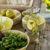透明感が美しいポルトガルの食器、COSTA　NOVAの　マデイラ　テーブルコーディネート例